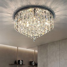Crystal Ceiling Lamp Big Round Living Room Light Pendant Lighting Chandeliers