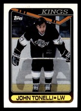  281 John Tonelli 27 Kings 1990 Topps Hockey Sports Trading Card 