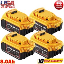 4Pack For DeWalt 20V 20 Volt Max 8.0AH Lithium Ion Battery DCB206-2 DCB205-2 New