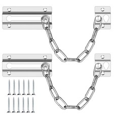 2 Pack Door Chain Lock Stainless Steel, Security Door Chain for Inside Door, ...
