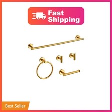 KUUBTH Brushed Gold Bathroom Hardware Set 5 Piece