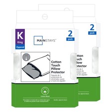 Mainstays Cotton Touch Zippered Pillow Protector, King, 4 Pack