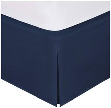 Queen Size Luxury Tailored Bed Skirt 14" Drop Pleated Styling Dust Ruffled So...