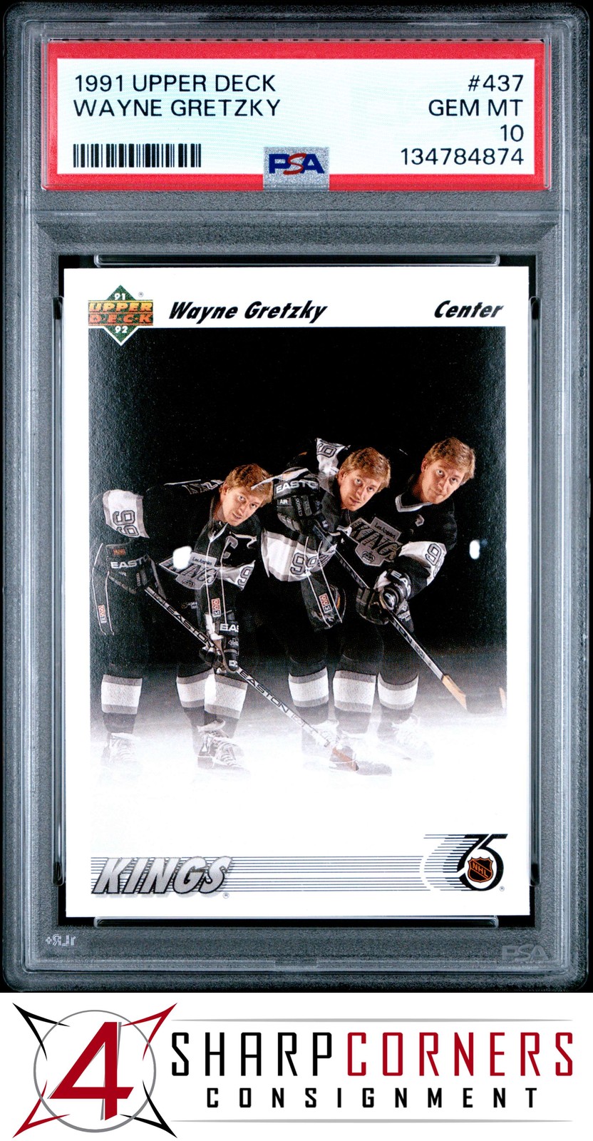 1991 UPPER DECK #437 WAYNE GRETZKY KINGS HOF PSA 10