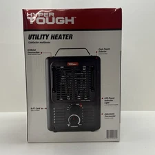 Hyper Tough Utility Heater Black Metal Construction 1300-1500 Watt Indoor Use