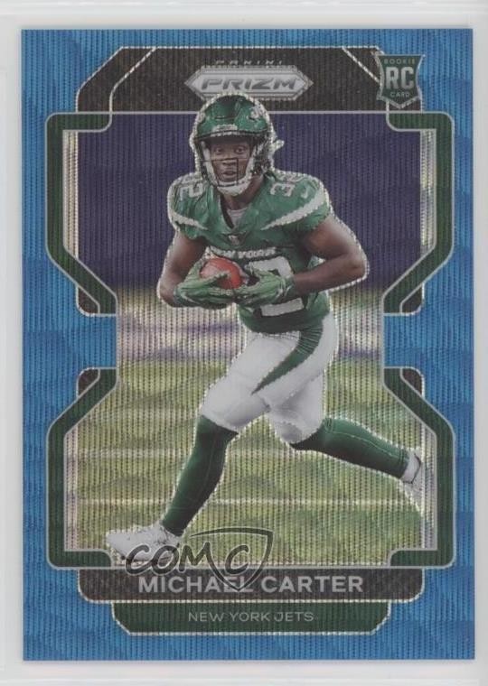 2021 Panini Prizm Rookie Blue Wave Prizm 13/199 Michael Carter #365 0u2j