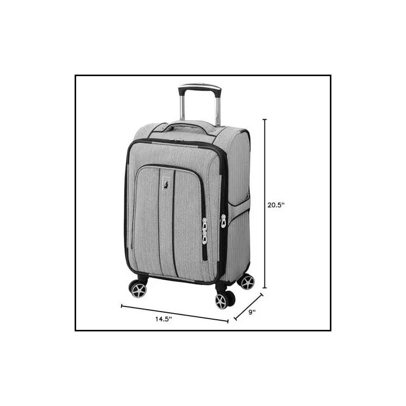 London Fog Newcastle 20” Expandable Spinner Carry-On Luggage – Black/White NEW - Image 4 of 4