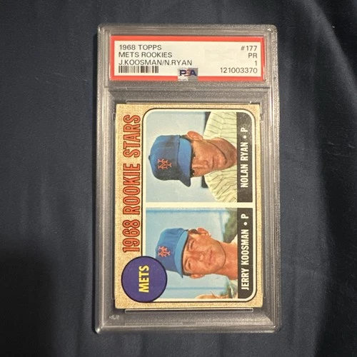 1968 Topps Mets Rookies NOLAN RYAN Rookie Baseball Card #177 PSA 1