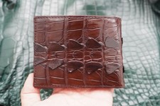 Brown Genuine Crocodile Hornback Leather Skin MEN'S BIFOLD Wallet D71