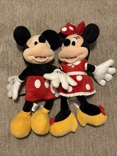 Disney Store Mickey  Minnie Mouse Plush Set Classic Outfits Stuffed Toy 18  
