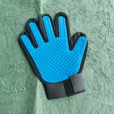 Right Hand Pet Grooming Glove Blue 259 Tips Deshedding Brush Mitt Breathable TPR