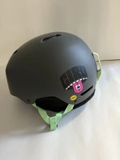 Giro Snow Sport Helmet Large 59-62.5cm MIPS Matte Black Green Strap Adult Box