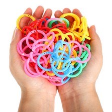 120 Pcs Book -leaf Cards Plastic Binder Rings Flashcard Note