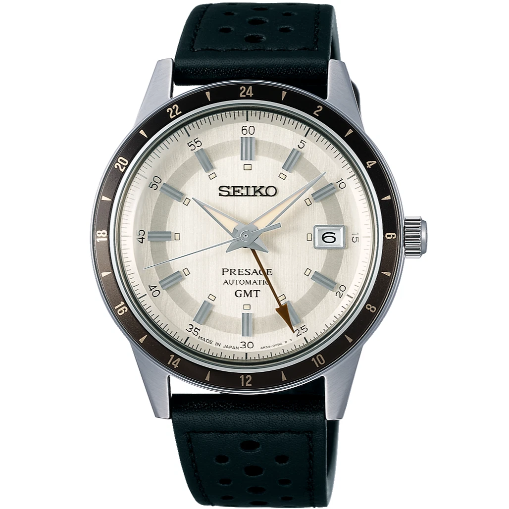 SEIKO PRESAGE SARY231 GMT Automatic Vintage Style 60's Watch 40.8mm