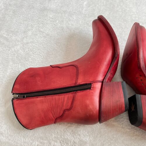 Mezcalero Westernstiefel Damen 9 rote Lederstiefeletten spitz zulaufend Made in Mexico - Bild 9 von 16