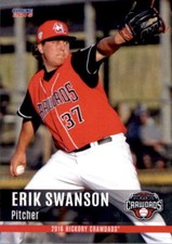 2016 Hickory Crawdads Update Choice #22 Erik Swanson Fargo North Dakota ND Card