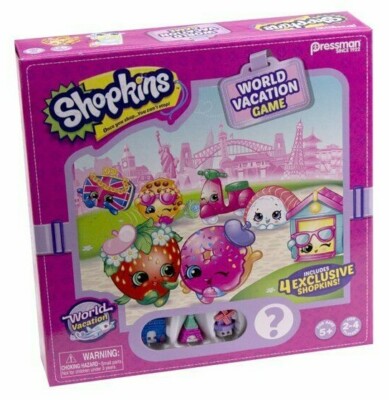 World Vacation Game  Shopkins 4 exclusive figures included Pressman New Sealed *