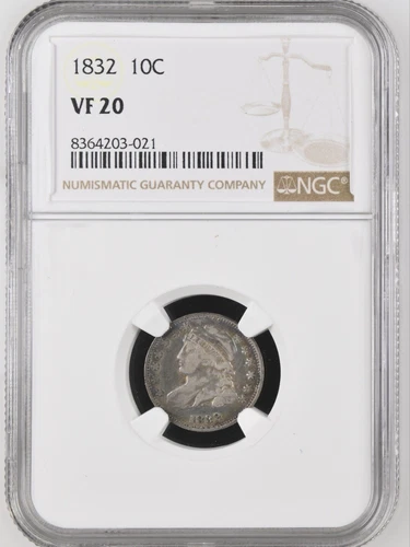 1832 10c Capped Bust Silver Dime NGC VF 20