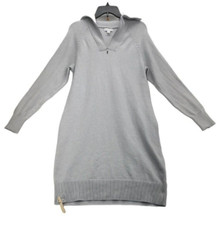 Charter Club Ribbed Sweater Dress Grey L D142