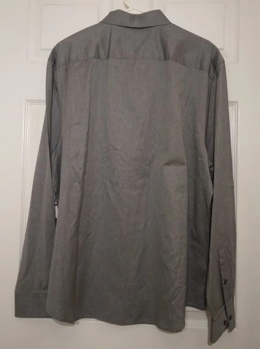 Calvin Klein Men's Long Sleeve Button Up Dress Shirt Size XXL Grey 100% Cotton - Picture 4 of 17