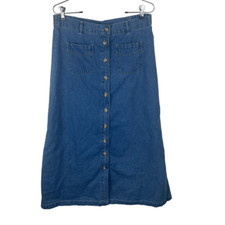 American Vintage TY Wear Denim Maxi Skirt Sz 14 W 31