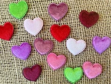 Upick 10pc Velvety Valentine Heart Applique Embellishments- Sew Bow Scrapbook