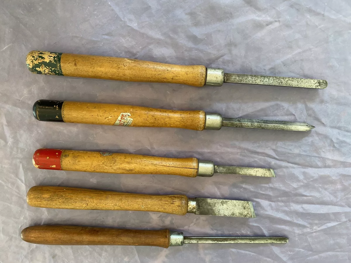 VINTAGE SET OF TURNING CHISELS DISSTON BUCK BROS FOSTER