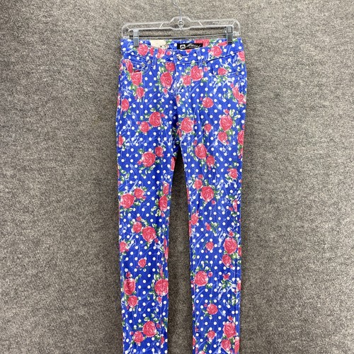 Masoi Jeans Youth Girls 5 Purple Floral Skinny Low Rise Denim - Picture 2 of 11