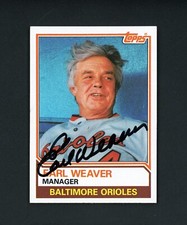 Earl Weaver 1983 Topps AUTO (HOF) Baltimore Orioles #426 NM-MT