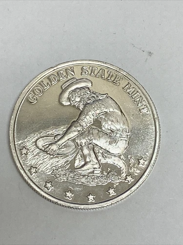 RARE Golden State Mint One Ounce Prospector Silver Bullion