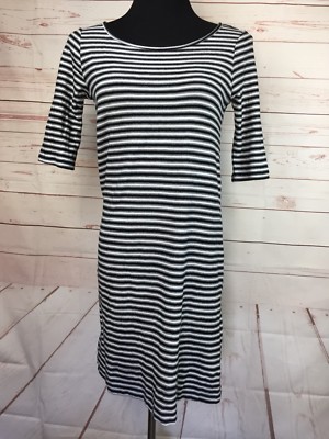 Free People We The Free Frenchie Tee Dress XS Cutout Keyhole Back Black  Stripe