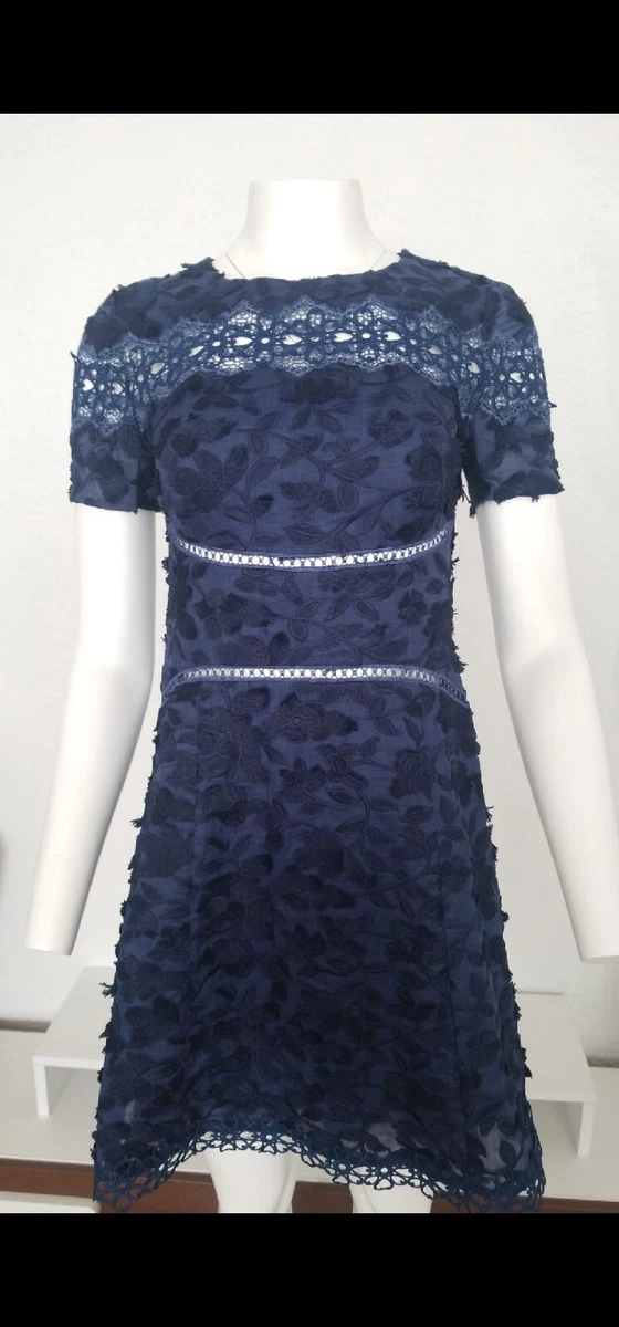 Elie tahari blue lace dress cheap