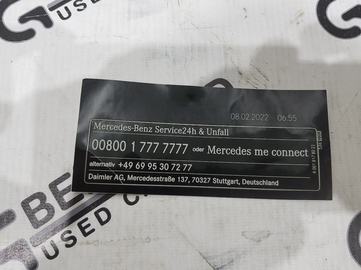 GENUINE MERCEDES-BENZ INFORMATION LABEL A001817802226 | eBay