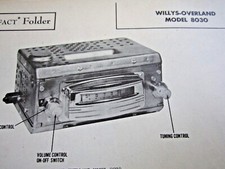 1947 1948 1949 Willys Overland 8030 Radio Photofact