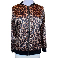 Nwot L&b Lucky & Blessed Leopard Print Jacket Women’s Size Small Light Bomber