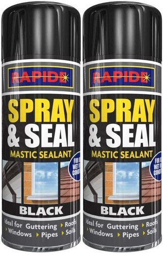 Black Leak Stop Spray Seal DIY Waterproof Sealant Mastic Gutter Home Pipe 300ml - Picture 6 of 10