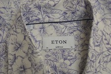 Men Eton Formal Shirt Cotton Point Collar Extra Slim Fit Size 36 14 MLA324