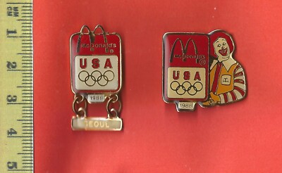 2 x McDonald s Olympia 1988 USA SEOUL Pins aus meiner Sammlung Lagerfach Nr. 317