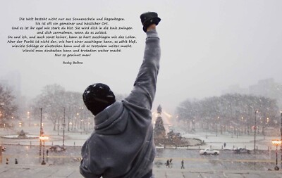 TIME4BILD ROCKY BALBOA BOXER POSTER Print Canvas Kunstdruck ZITAT DEUTSCH