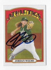 2021 HERITAGE JORDAN WEEMS ATHLETICS NATIONALS AUTOGRAPHED SIGNED BASEBALL CARD