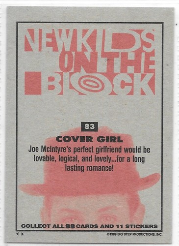 1989 Topps Big Step NEW KIDS ON THE BLOCK Trading Cards -Complete Your Set NKOTB - Picture 167 of 211