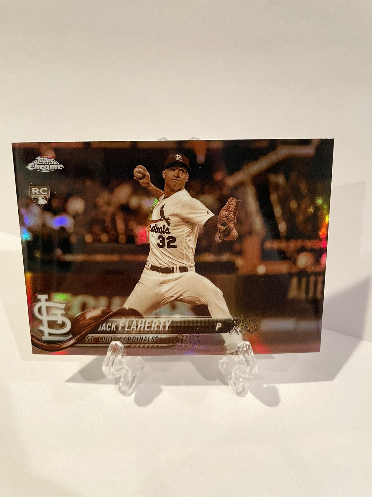 2018 Topps Chrome Jack Flaherty RC Refractor Sepia #4 Cardinals