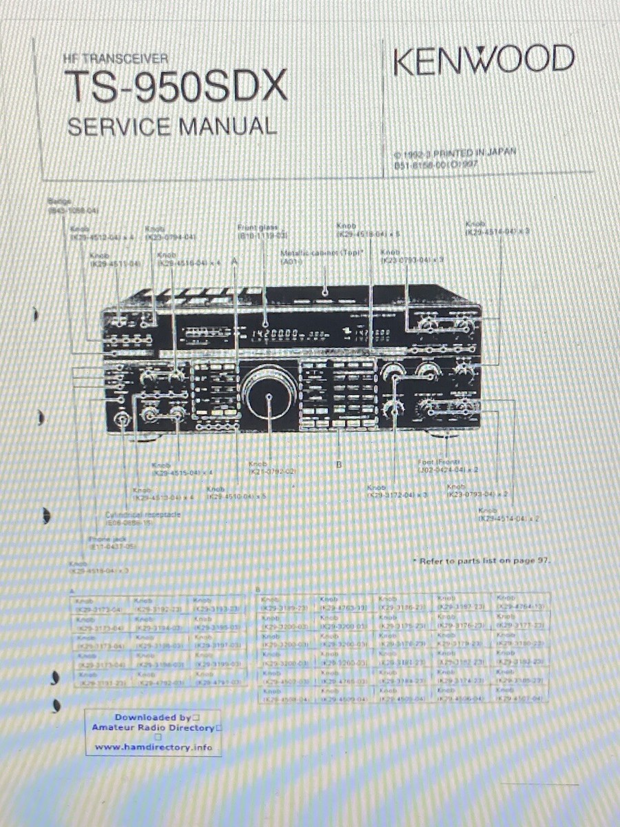 Kenwood Ts-950sdx Transceiver Service Manual Digital | eBay