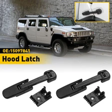 2X Front Left & Right Side Hood Latch Black OE#15097841 For 2003-2009 Hummer H2
