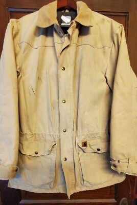 Vintage CARHARTT C52 WET Blanket Lined Tan Canvas Chore Work