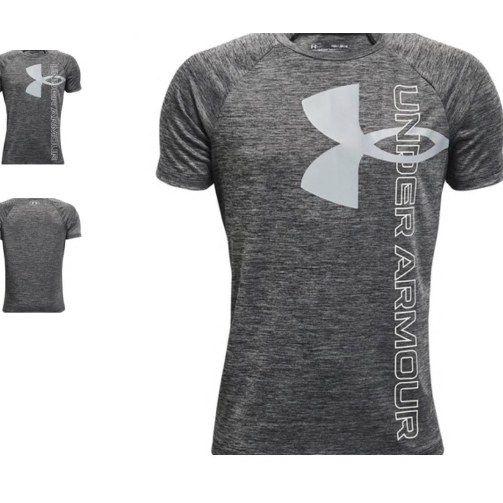 Under Armour Boys🔥❤️ shirt Tech Split Logo HybridShort Sleeve T shirt boys tee thumbnail 2