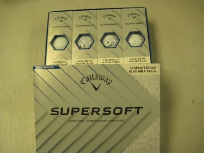 1 dozen BRAND NEW 2025 Callaway SuperSoft White Splatter Blue 360 golf balls