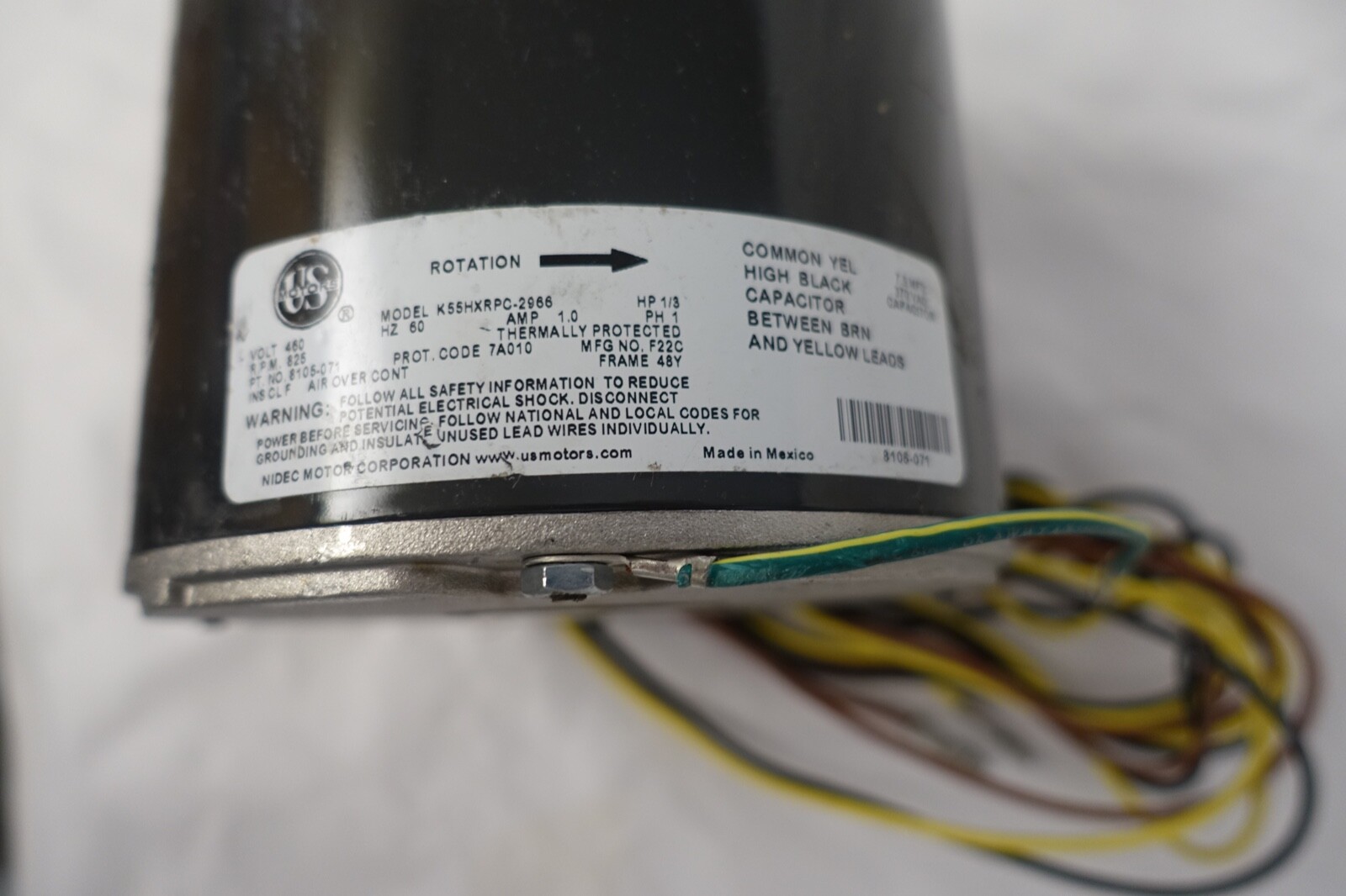 us motor 1/3hp electric motor K55HXRPC-2966/8105-071