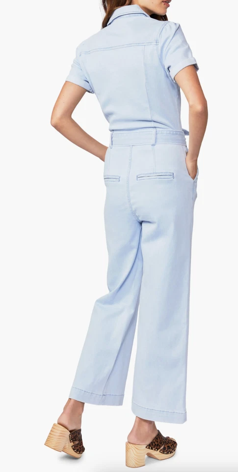 PAIGE L64206 Womens Light Blue Anessa Denim One-Piece Jumpsuit Size 2 - Image 2 of 4
