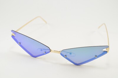 Multicolored Sunglasses Super Sharp / Angular Purple Green w Gold Frame